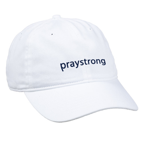 praystrong, pray strong, white hat, blue stitching