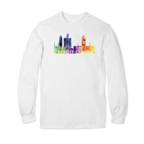 Detroit Strong Watercolor Long Sleeve T-shirt