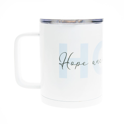 PrayStrong Hope White Travel Mug