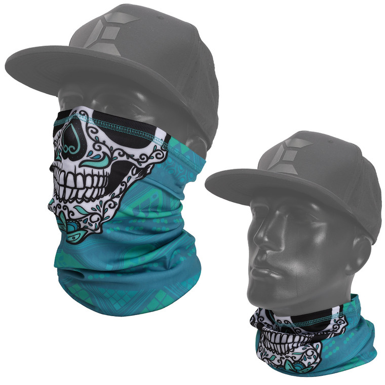 Exalt Neck Gaiter - Sugar Skulls Blue