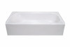 Lyons Mobile Home White Fiberglass Tub 54" x 27" LH Drain