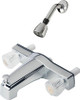Ultra Mobile Home 8" Tub & Shower Faucet Chrome With Clear Handles (Plastic