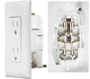 Wirecon Mobile Home/RV White Decorator Wall Receptacle With Plate