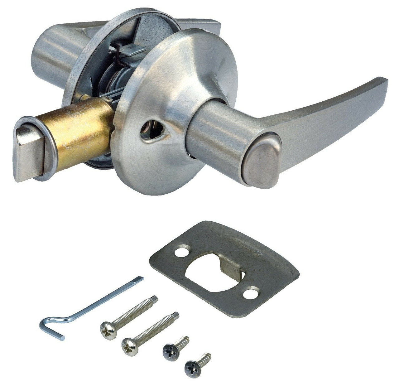 Brushed Nickel Interior Lever Privacy Door Lock for Mobile Home H & S