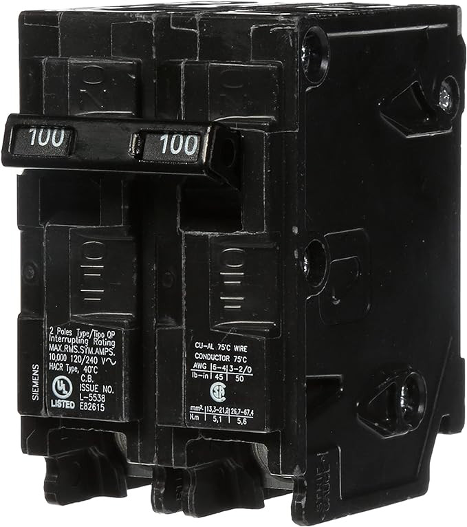 Siemens 100/100 AMP Tandem Single Pole Breaker Q2100