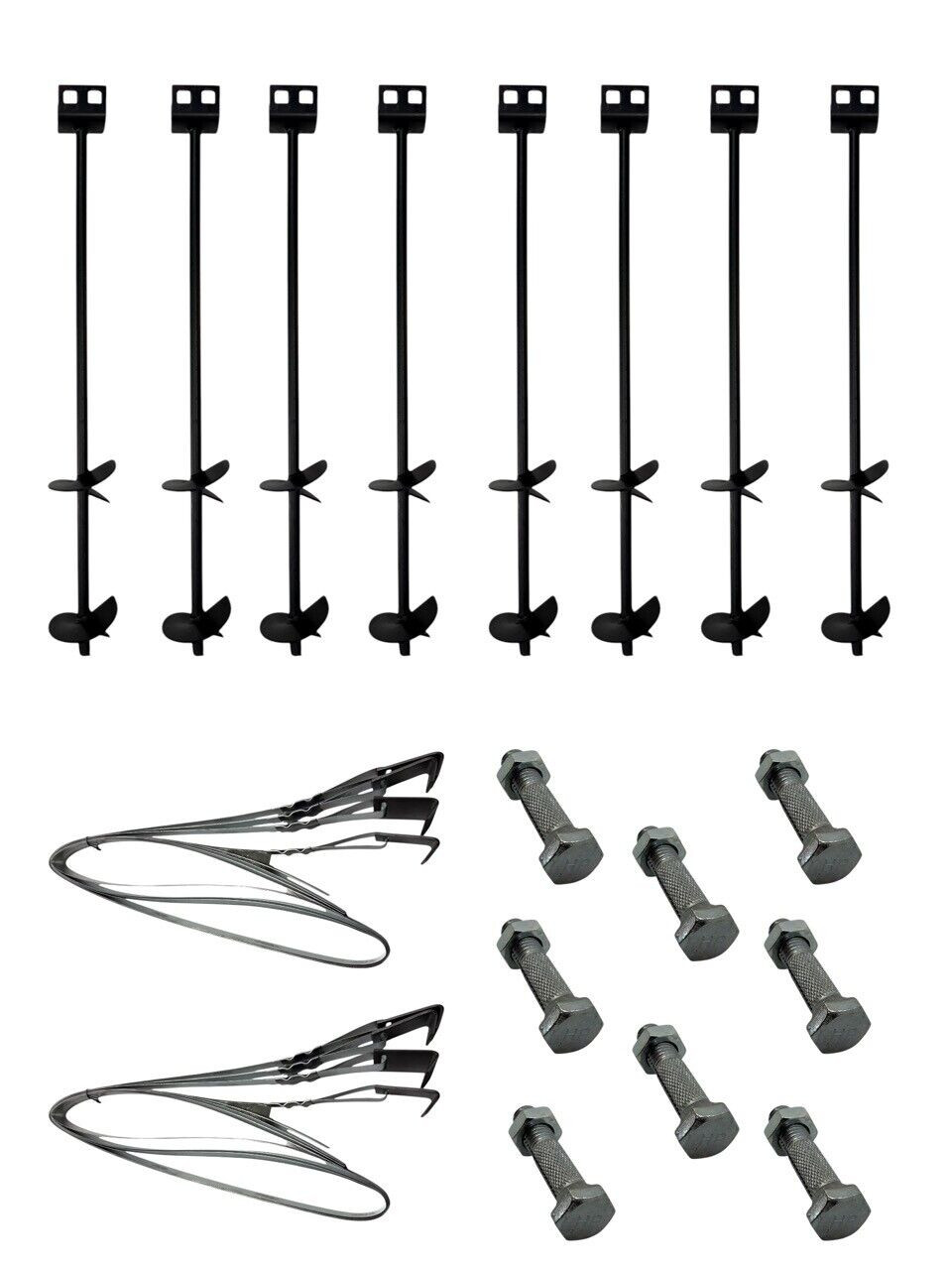 Mobile Home Parts Anchor Kit, 8-30" Double Disc Auger Anchors, 8-8 Ft Strap,