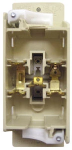 Pass & Seymour Mobile Home Almond Self-Contained Receptacle w/Snap On Plate