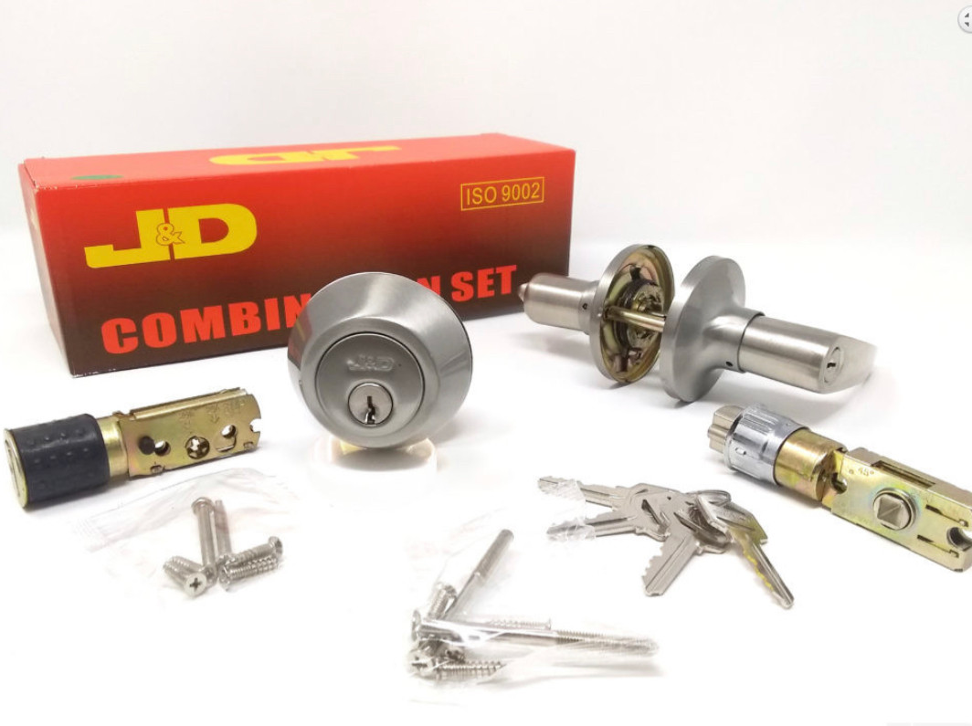 Mobile Home Lever Entry Lock and Deadbolt Set, Stainless Steel