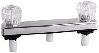 Mobile Home/RV 8" Chrome Shower Faucet with Clear Handles