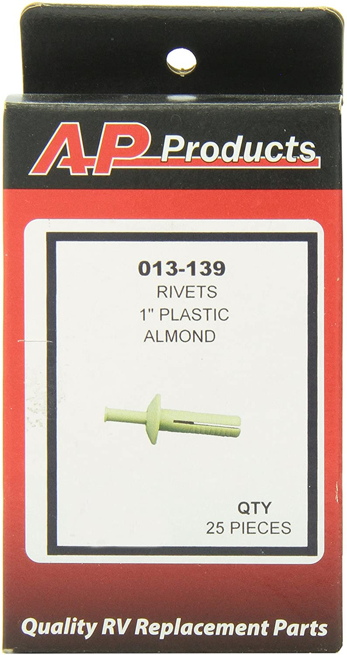 AP Products 013-139 Plastic 1" Rivets - Almond, Pack of 25