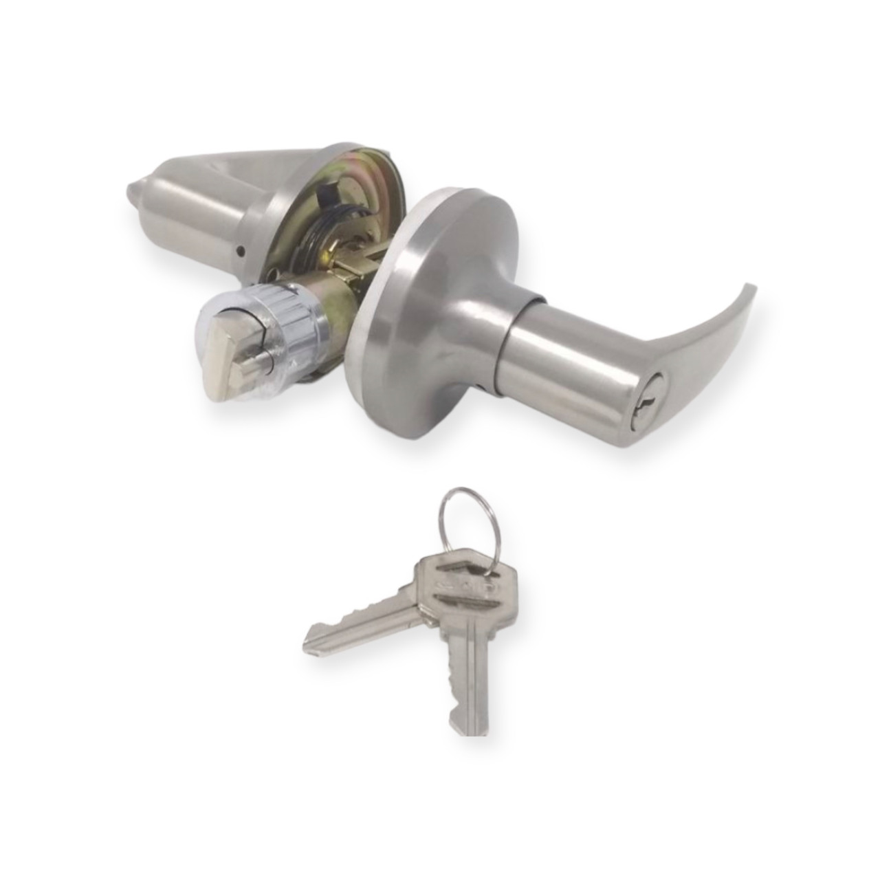 Mobile Home Lever Exterior Entry Lock, Stainless Steel