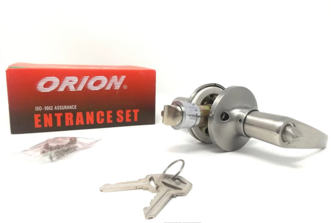 Mobile Home Lever Exterior Entry Lock, Stainless Steel