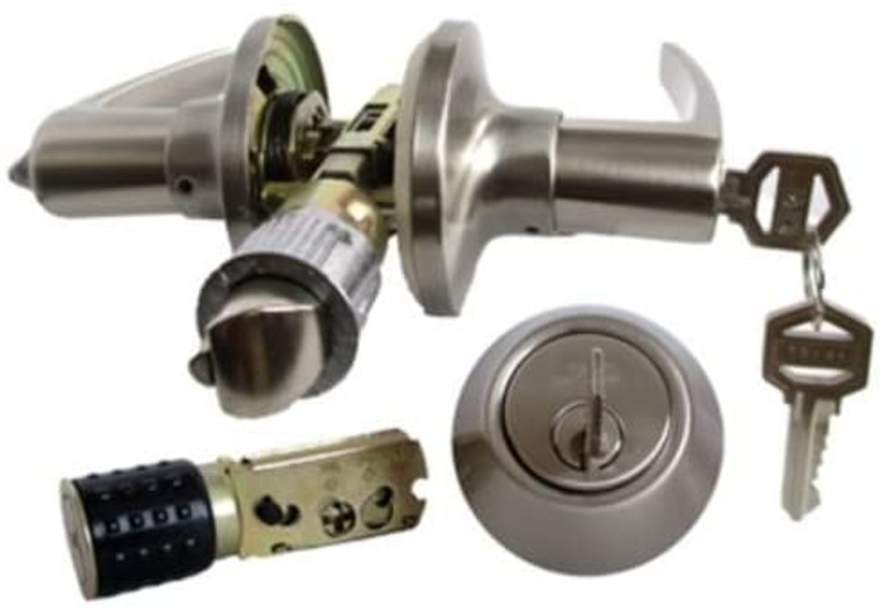 Mobile Home Lever Entry Lock and Deadbolt Set, Stainless Steel (2 Pack