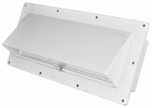 Ventline by Dexter V2111-18 White Exterior Range Hood Vent with Damper – Mobile Home/RV Sidewall Exhaust Vent
