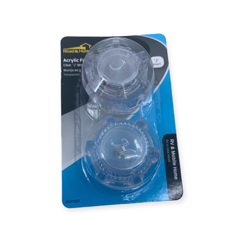 Road & Home Acrylic Faucet Handles, Clear "J" Broach