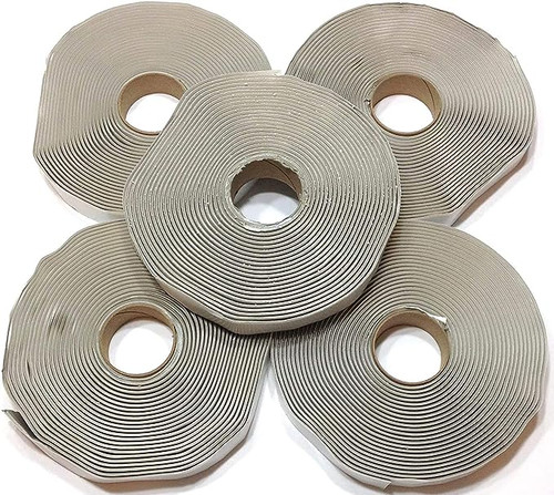 Colorimetrics Gray Putty Tape/Butyl Tape 1/8" x 3/4" x 30' (5-Pack)