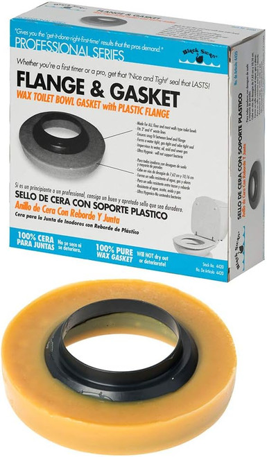Black Swan Mfg. Co. 04420 W/Flange, for Floor Mount Bowls 1" Thick Toilet Wax Ring for 3" & 4", Yellow