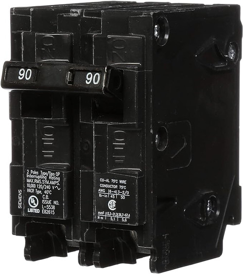 Siemens 90/90 AMP Tandem Single Pole Breaker Q290