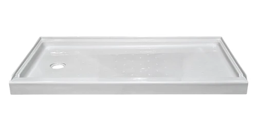 Lyons Mobile Home White Fiberglass Shower Base 54" x 27" LH Drain
