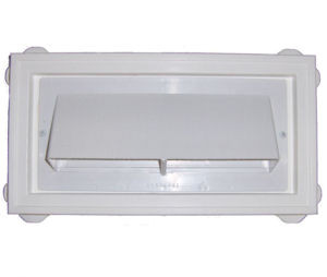 Trusty RV Range Hood Exterior Vent Cover With Built-In Damper – White