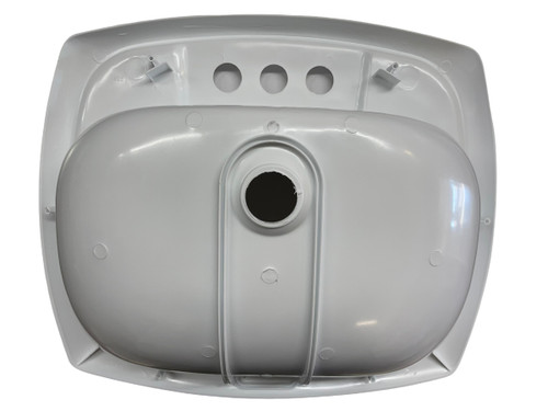 17" x 20" Plastic White Rectangular Lavatory Sink for Mobile Homes Includes Drain