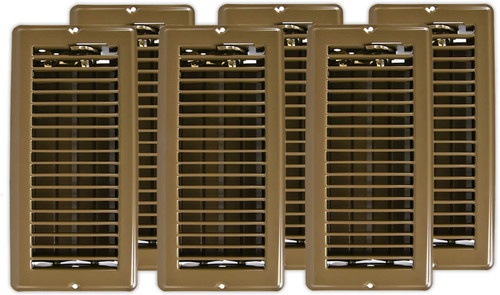 Continental Industries Brown Floor Register 4" x 10" (6 Pack)