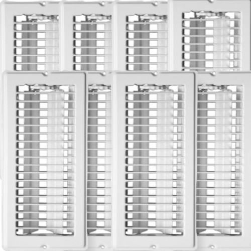Continental Industries Mobile Home White Floor Registers 4 X 8 (8 Pack)