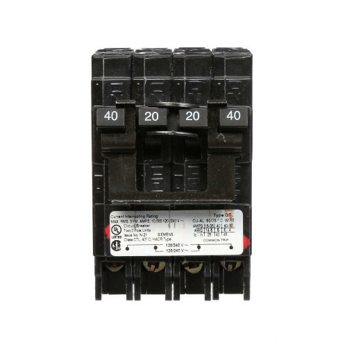 Siemens 40/20/20/40 Quad Breaker Q24020CT2