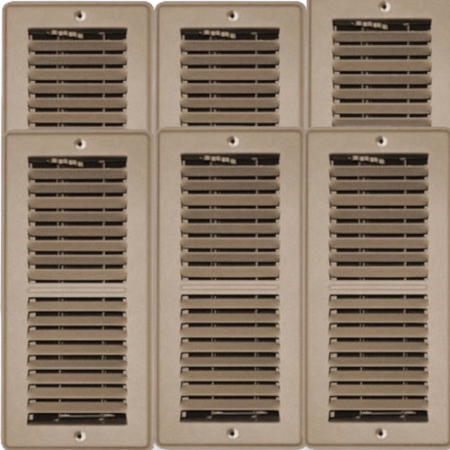 TRUEaire Mobile Home Floor Register 4 x 10 Brown (6 Pack)