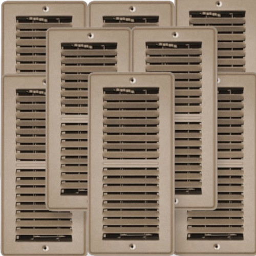TRUEaire Mobile Home Floor Register 4 x 10 Brown (8 Pack)