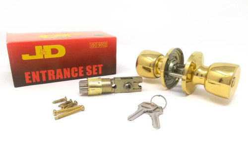 J & D Lock Co Mobile Home Exterior Entry Lock, Brass