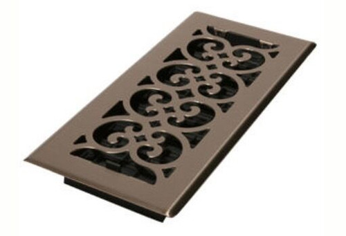 Decor Grates 4" x 10" Brushed Satin Nickel Floor Register SPH410-NKL