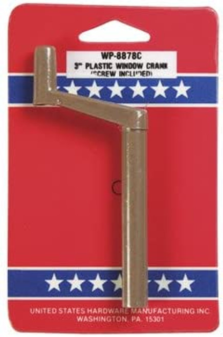 U.S. Hardware Plastic Window Crank  3", Brown