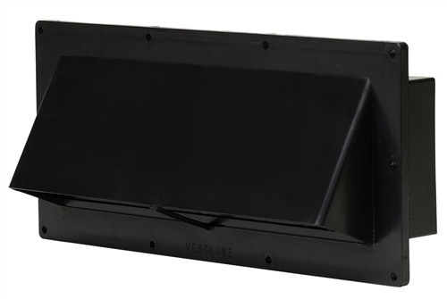 Ventline Black Exterior Sidewall Range Hood Vent with Damper - H & S Mobile Home Supplies