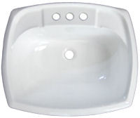 17" x 20" Plastic White Rectangular Lavatory Sink for Mobile Homes ...