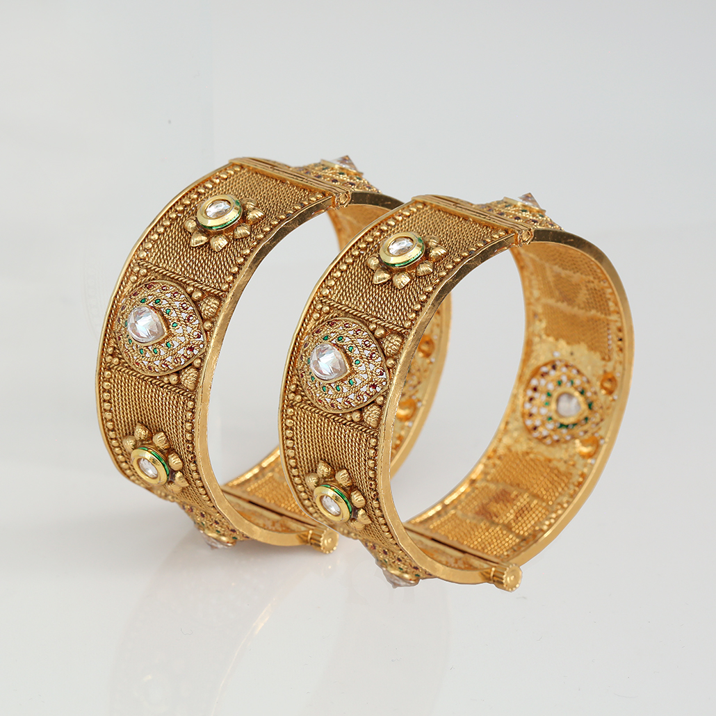 Details about   Indian Jaipuri Kada Bollywood Gold Tone Multi Bangle Polki Bracelet Handmade Set 