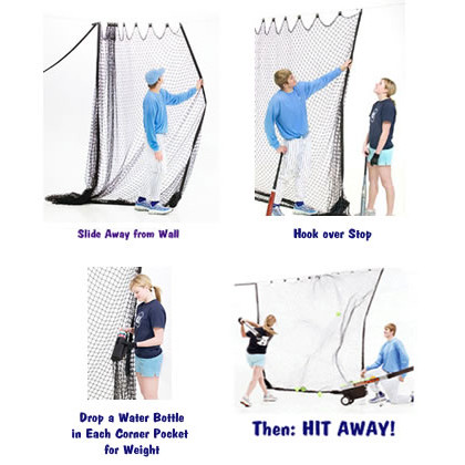 Zip Net Baseball Hitting Net for Indoor Use