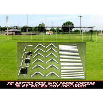 70x14x12 #24 Batting Cage Net and Frame Corners