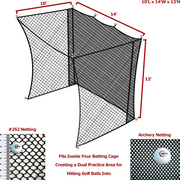 Golf Net Insert for Batting Cages - 10x14x12