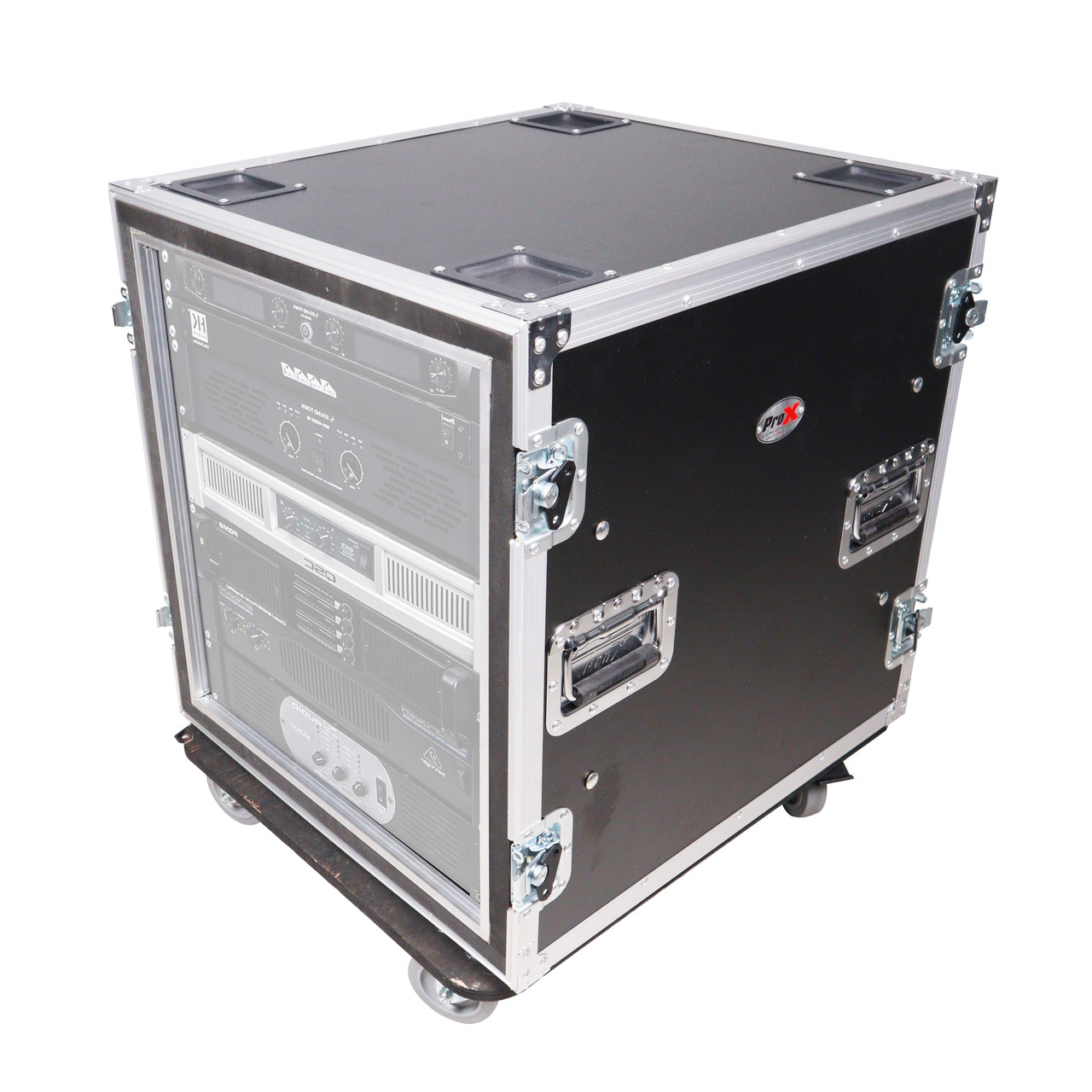 10U Space Shockproof Amp Rack ATA Flight Case 24 In Depth W-Casters thumbnail 1