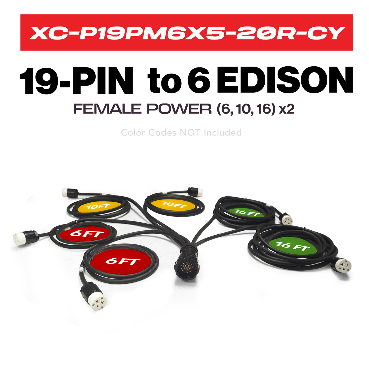 19PIN Break-Out Kupo WPS-5219LM to 6x Edison 5-20R  SJOOW - 12AWG thumbnail 1