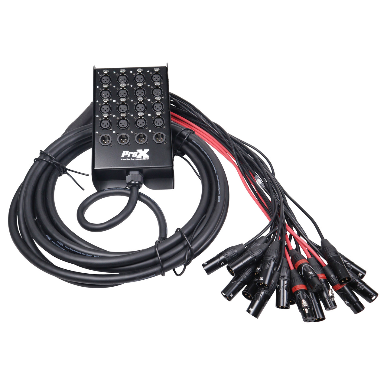 25 Ft. XLR Stage Recording Extension Box Snake 16 XLR-F Send Inputs 4 XLR-M Effects Return