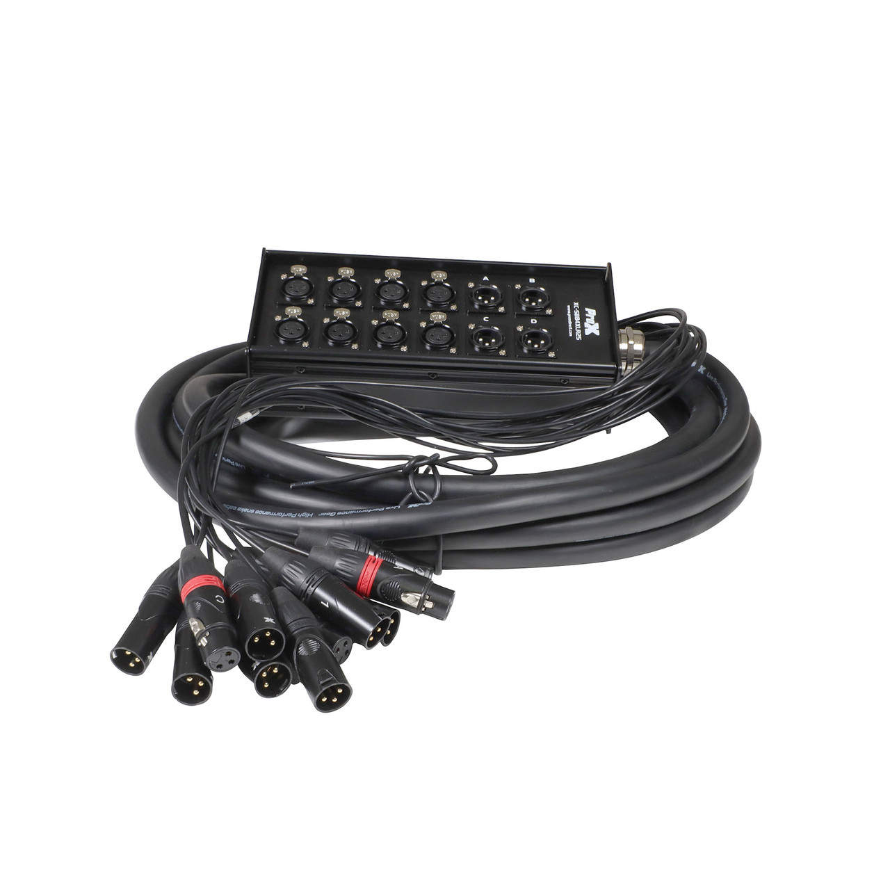 25 Ft. XLR Stage Recording Extension Box Snake 8 XLR-F Send Inputs 4 XLR-M Effects Return