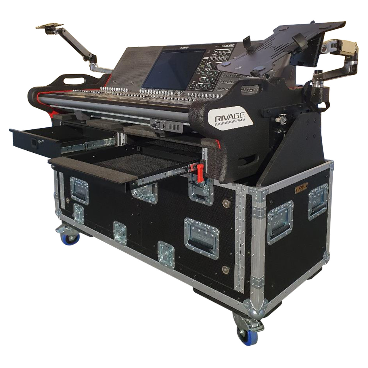 Flip-Ready Easy Detachable Retracting Case With 2U for Yamaha PM3 RIVAGE Console by ZCase Custom Order thumbnail 1