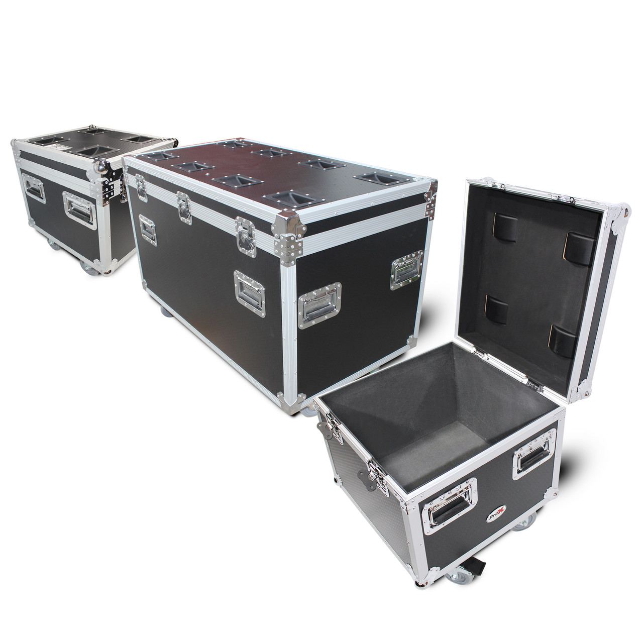 Package of 3 Utility ATA Flight Travel Storage Road Case – Includes 1-Large and 2-Half Size with 4" Casters thumbnail 1