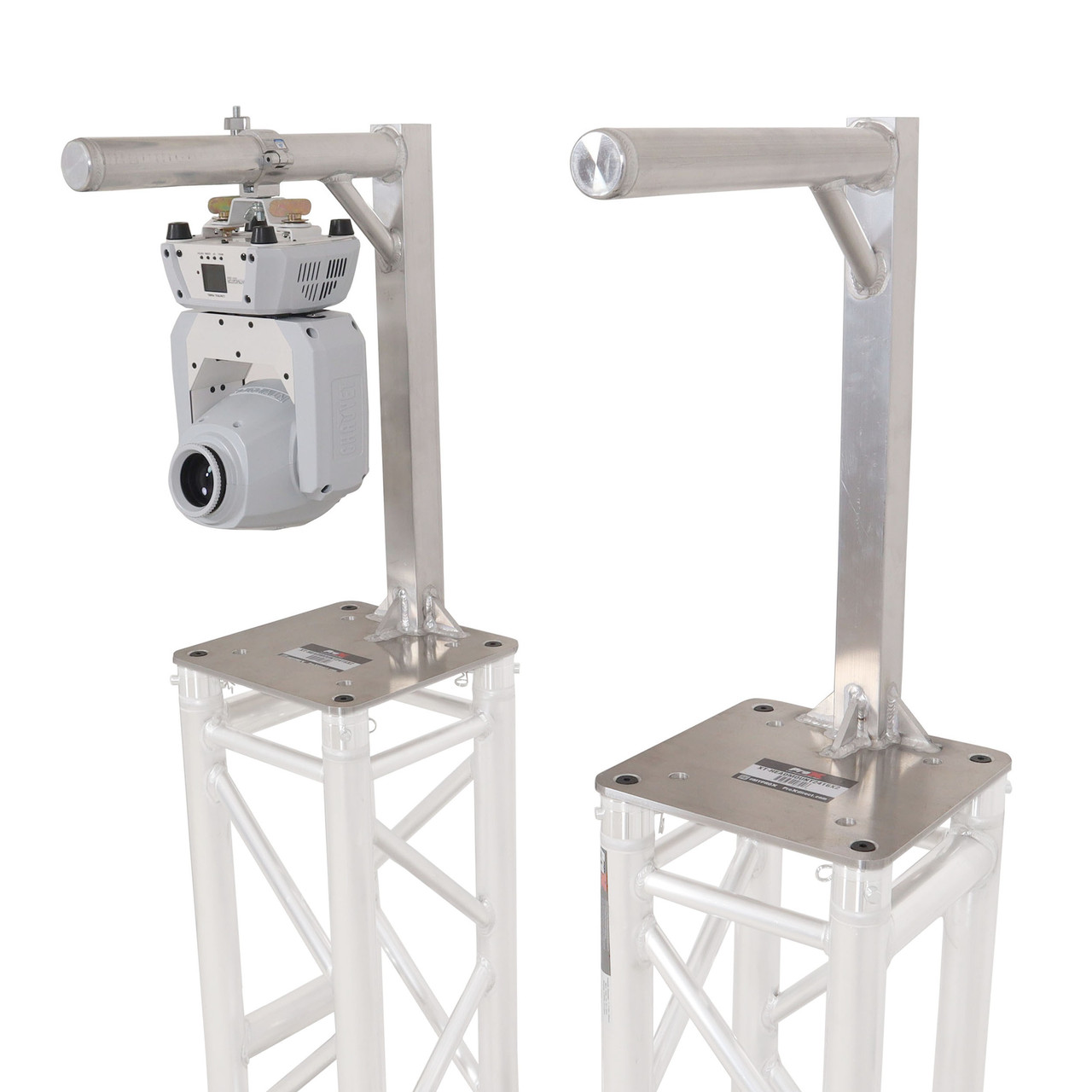 Set of 2 Inverted Lighting Mount Top Plates with 24"H and 16"L, 2" OD Arm