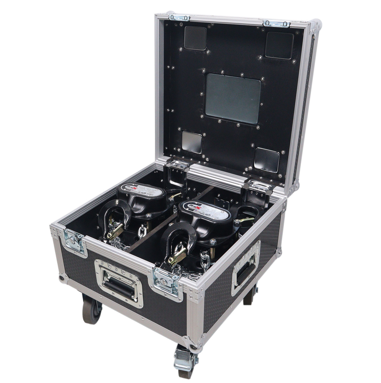Set of Two 2-Ton 30' Ft. Manual Chain Hoist with ATA Flight Style Road Case for stage truss roof system and line array speakers thumbnail 1
