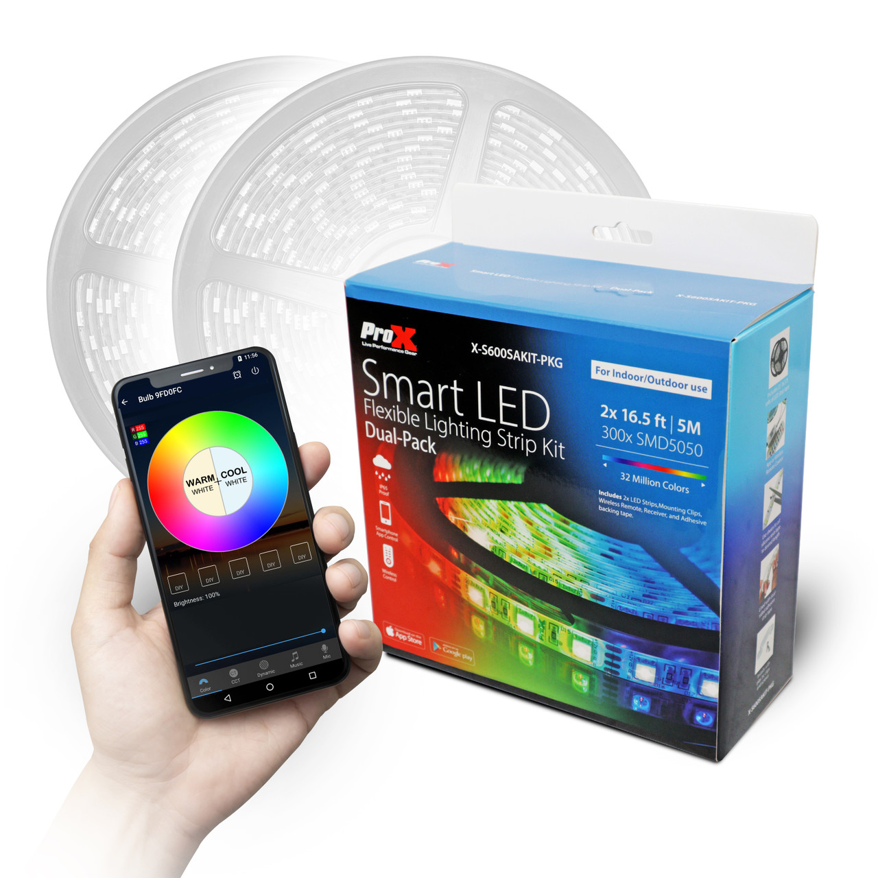 Smart LED Flexible Lighting Strip Kit Dual Pack – 2x 16.5 ft | 5M thumbnail 1