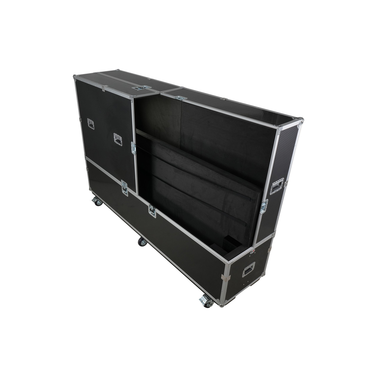 Universal Case For Flat Panel Dual Monitor LED LCD TV Dual 80" to 100" Adjustable Flight Case W 4" Casters thumbnail 1