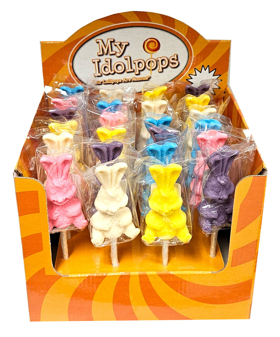 Assorted Colors of Lollipop in the shape of a Easter Bunny